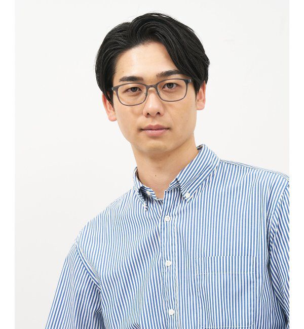  「ウェリントン型 メガネ｜伊達メガネ プラスチック&times;メタル 眼鏡 度付き眼鏡 ビジネス Zoff レンズ交換券付」|メガネ|グレー