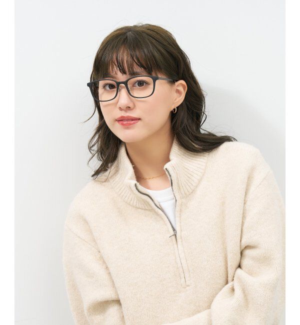  「ウェリントン型 メガネ｜伊達メガネ プラスチック&times;メタル 眼鏡 度付き眼鏡 ビジネス Zoff レンズ交換券付」|メガネ|ブラック系その他