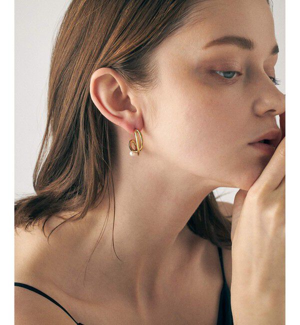 ete「パール ワンストローク ピアス」|ピアス|