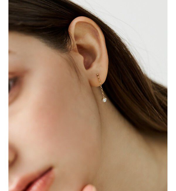ete「[レイヤード] パール チェーン ピアス」|ピアス|