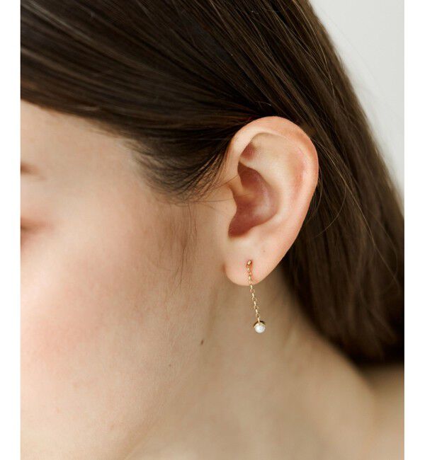 ete「[レイヤード] パール チェーン ピアス」|ピアス|