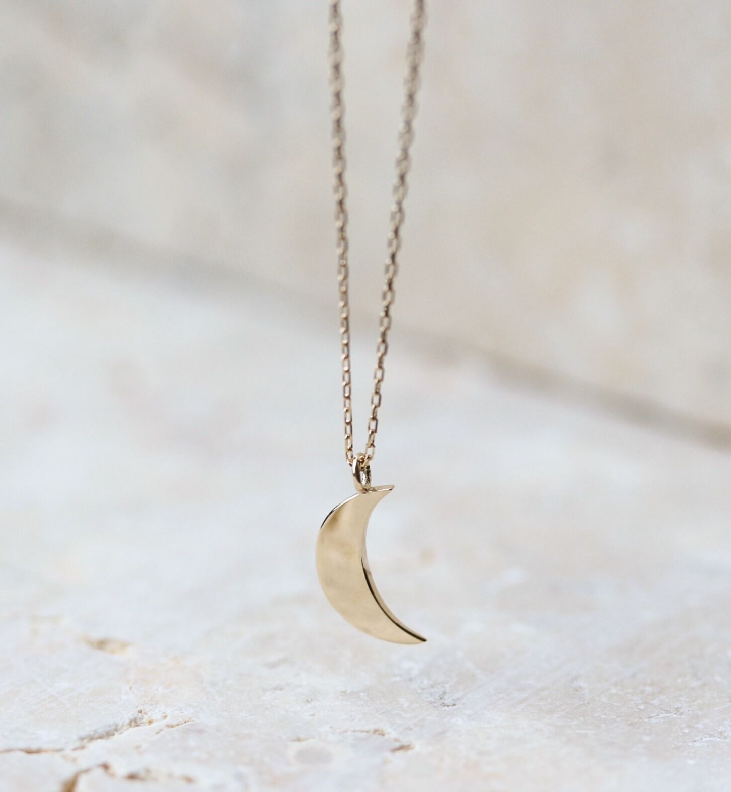  「ゴールド ムーン ネックレス | K10YG」|ネックレス|