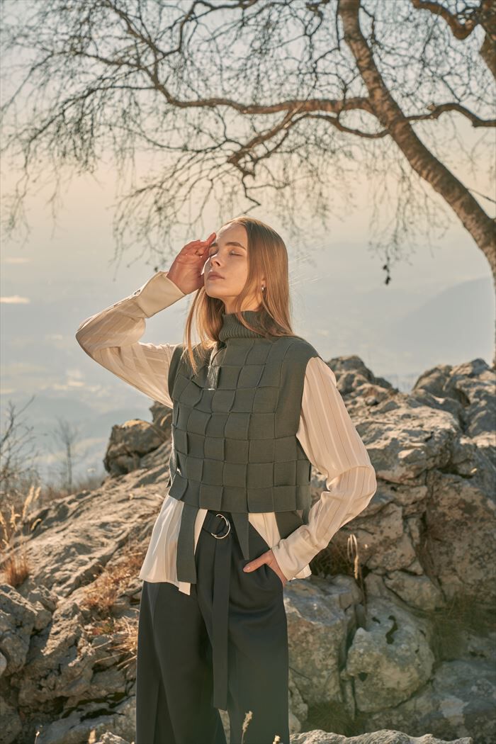 BACKYARD FAMILY「MIND マインド バスケット編み ベスト 通販 ニット レイヤード ニットベスト 重ね着」|その他|