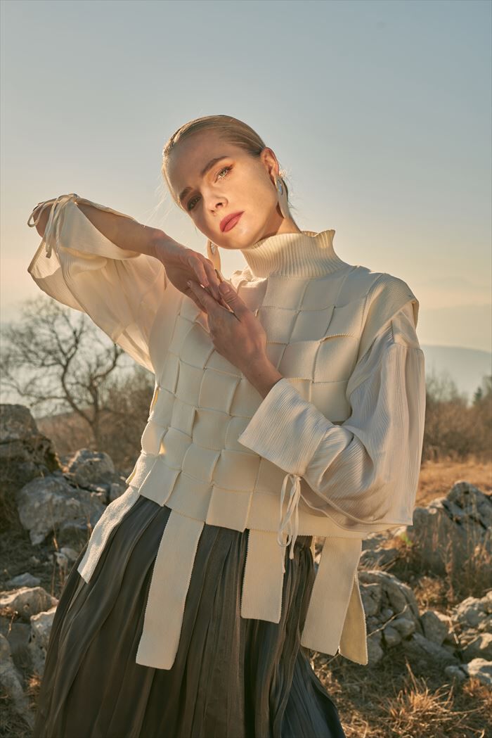 BACKYARD FAMILY「MIND マインド バスケット編み ベスト 通販 ニット レイヤード ニットベスト 重ね着」|その他|