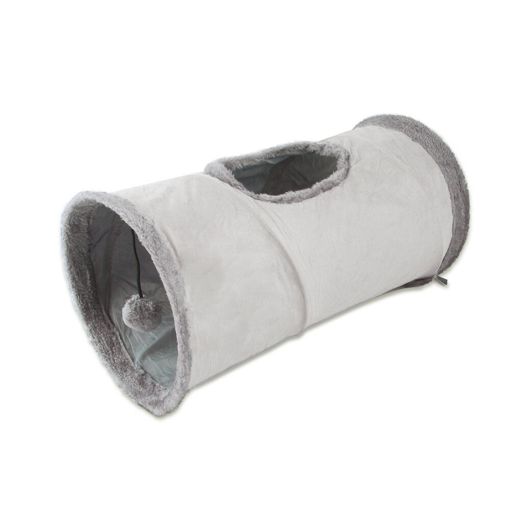 BACKYARD FAMILY「猫 トンネル 通販 おもちゃ 一人遊び 玩具 猫用 ねこ ネコ モコモコ 折りたたみ コンパクト」|その他|グレー1