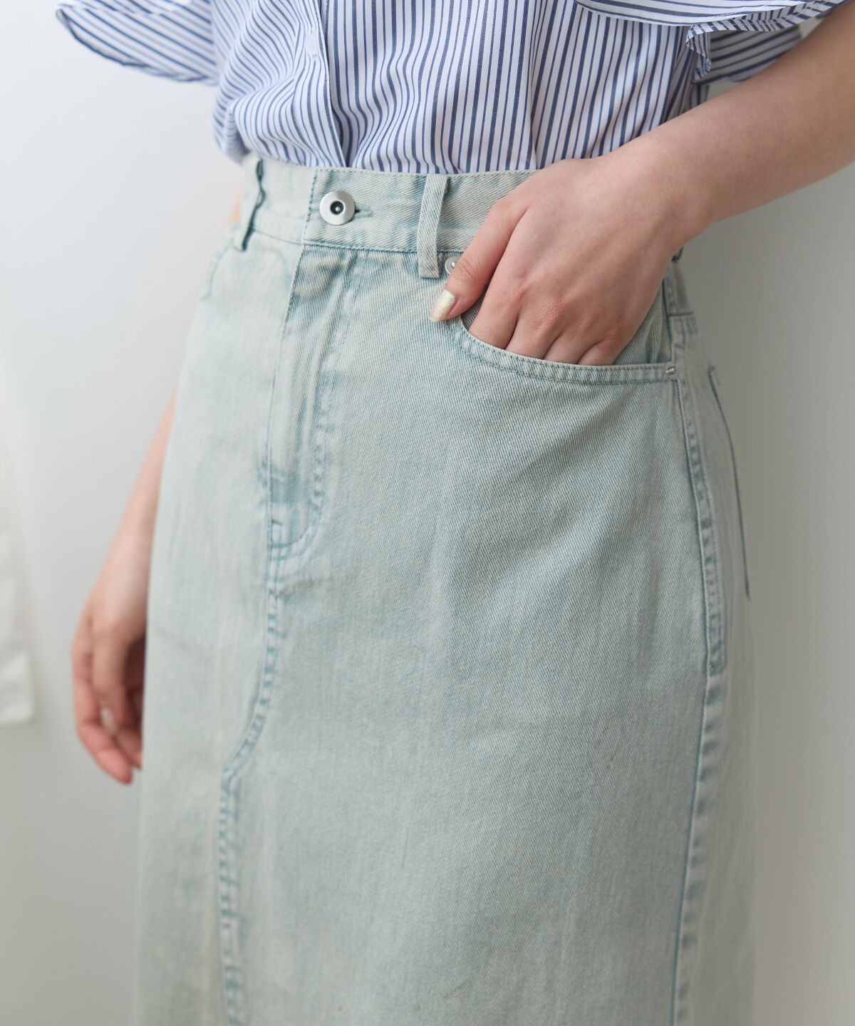 アンドクチュール「ウォッシュドカラーデニムスカート」|スカート|