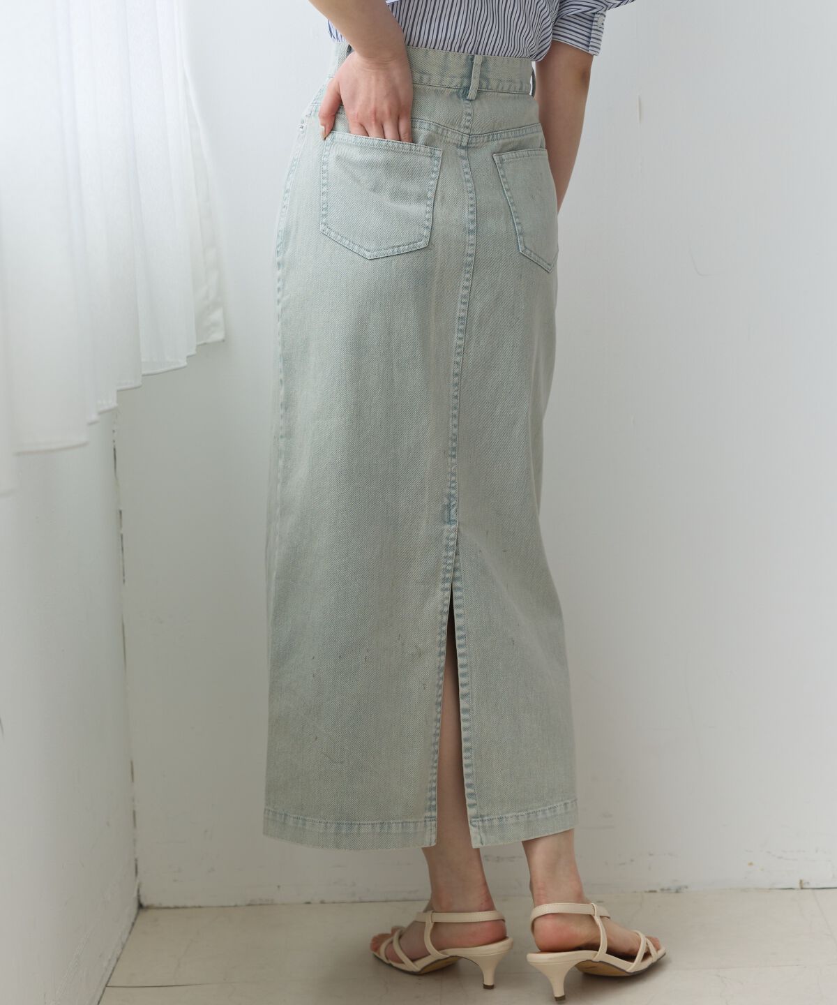 アンドクチュール「ウォッシュドカラーデニムスカート」|スカート|