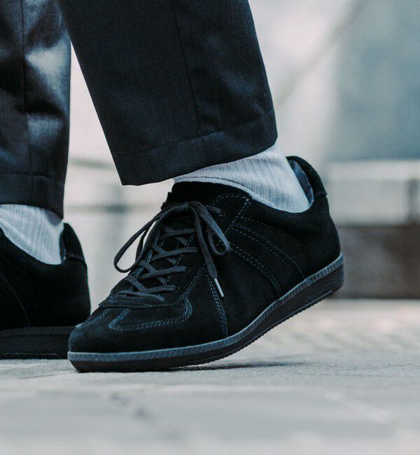UNITED ARROWS green label relaxing「【別注】＜GERMAN TRAINeR＞GLR ジャーマントレーナー スエード スニーカー」|スニーカー|BLACK