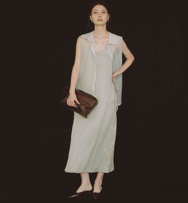 UNITED ARROWS green label relaxing「＜SEASONAL COLLECTION＞ツイル キャミソール ワンピース」|ワンピース|BEIGE