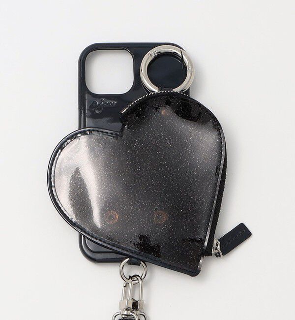 BEAUTY&YOUTH UNITED ARROWS「＜ajew＞PVC HEART PLANET POCKET iPhone15ケース」|モバイルケース|BLACK