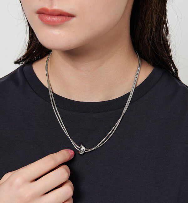 BEAUTY&YOUTH UNITED ARROWS「スネークチェーン&times;ビーンモチーフ 2連ネックレス」|ネックレス|SILVER