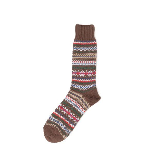 BEAMS PLUS「BEAMS PLUS / Fair Isle Socks」|ソックス|BROWN_BASE