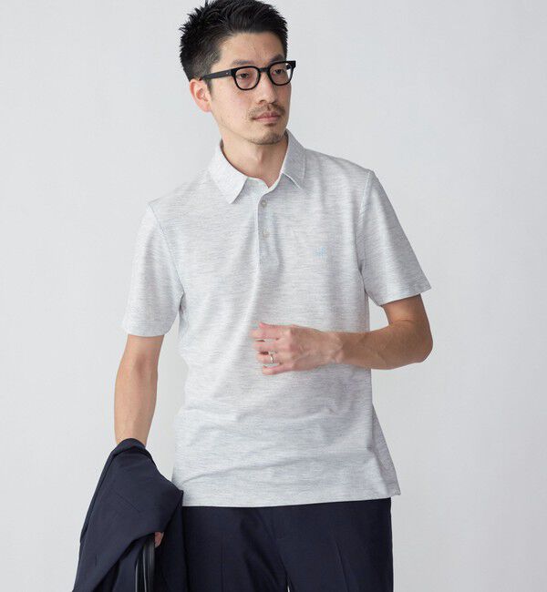 SHIPS「【WEB限定】SHIPS: 吸水速乾・UVケア Drymix（R）ワンポイントロゴ レギュラーカラー ポロシャツ」|ポロシャツ|