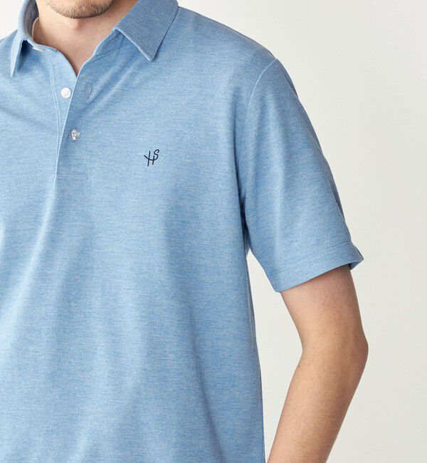 SHIPS「【WEB限定】SHIPS: 吸水速乾・UVケア Drymix（R）ワンポイントロゴ レギュラーカラー ポロシャツ」|ポロシャツ|ライトブルー