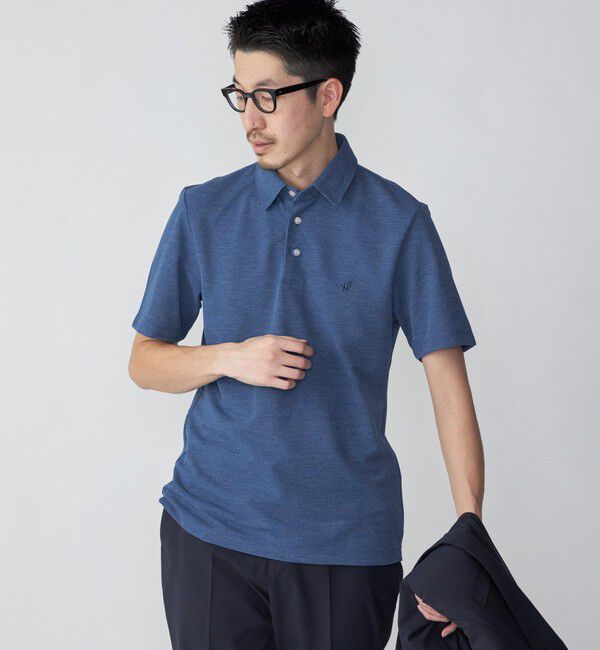 SHIPS「【WEB限定】SHIPS: 吸水速乾・UVケア Drymix（R）ワンポイントロゴ レギュラーカラー ポロシャツ」|ポロシャツ|