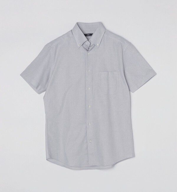SHIPS「SHIPS: カラミ織り ボタンダウン 無地 半袖 シャツ」|シャツ・ブラウス|