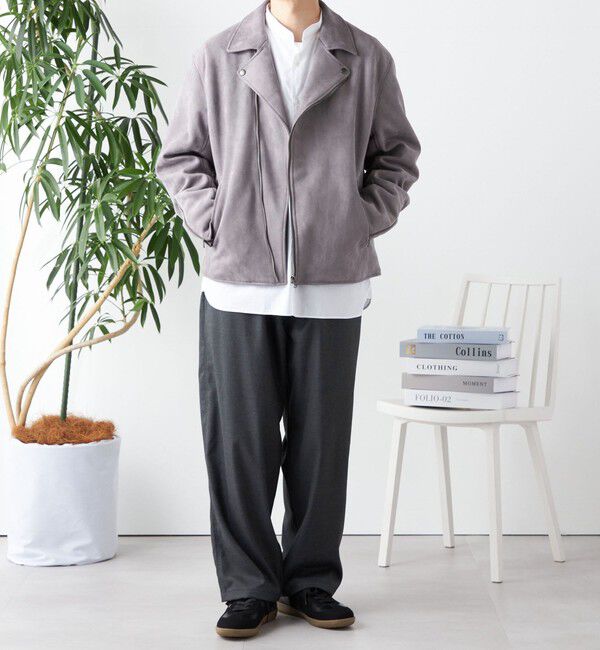 SHIPS any「SHIPS any: フェイク スエード (ポリエステル) ダブルライダース ジャケット◇」|ライダースジャケット|