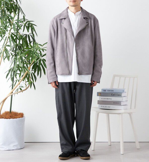 SHIPS any「SHIPS any: フェイク スエード (ポリエステル) ダブルライダース ジャケット◇」|ライダースジャケット|