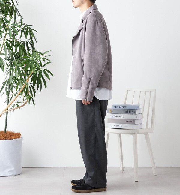 SHIPS any「SHIPS any: フェイク スエード (ポリエステル) ダブルライダース ジャケット◇」|ライダースジャケット|