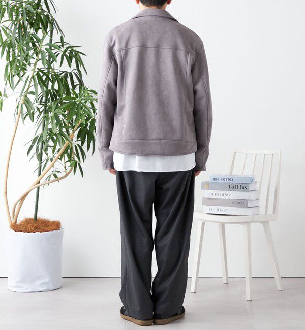 SHIPS any「SHIPS any: フェイク スエード (ポリエステル) ダブルライダース ジャケット◇」|ライダースジャケット|