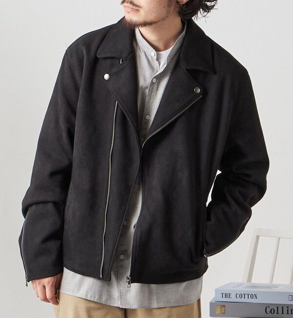 SHIPS any「SHIPS any: フェイク スエード (ポリエステル) ダブルライダース ジャケット◇」|ライダースジャケット|