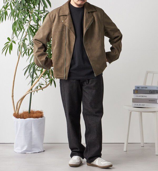 SHIPS any「SHIPS any: フェイク スエード (ポリエステル) ダブルライダース ジャケット◇」|ライダースジャケット|