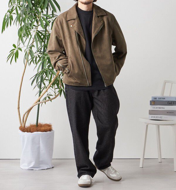 SHIPS any「SHIPS any: フェイク スエード (ポリエステル) ダブルライダース ジャケット◇」|ライダースジャケット|