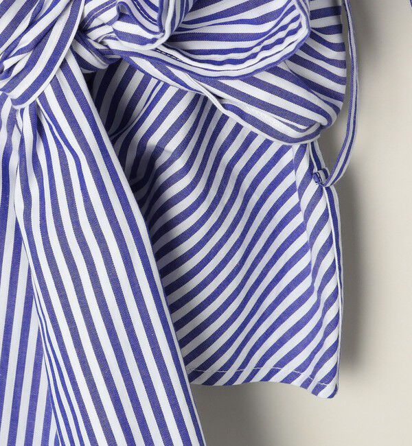 quaranciel「quaranciel:〈洗濯機可能〉ストライプ カシュクール シャツ ブラウス」|シャツ・ブラウス|