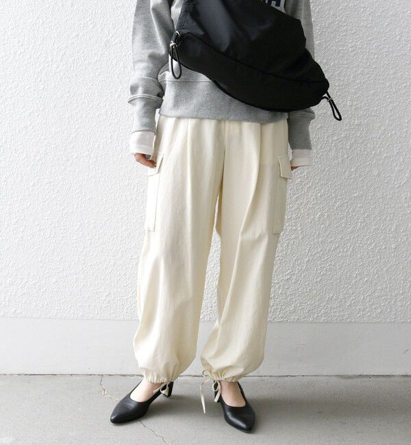 SHIPS any「SHIPS any:〈洗濯機可能〉オーバーダイ イージー カーゴパンツ」|カーゴ|オフホワイト