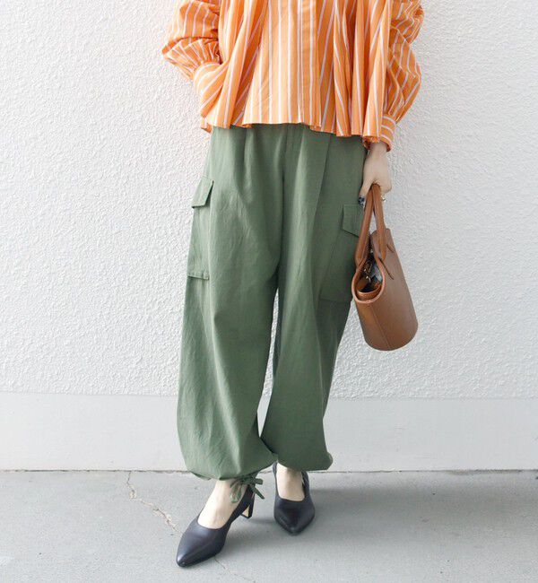 SHIPS any「SHIPS any:〈洗濯機可能〉オーバーダイ イージー カーゴパンツ」|カーゴ|オリーブ