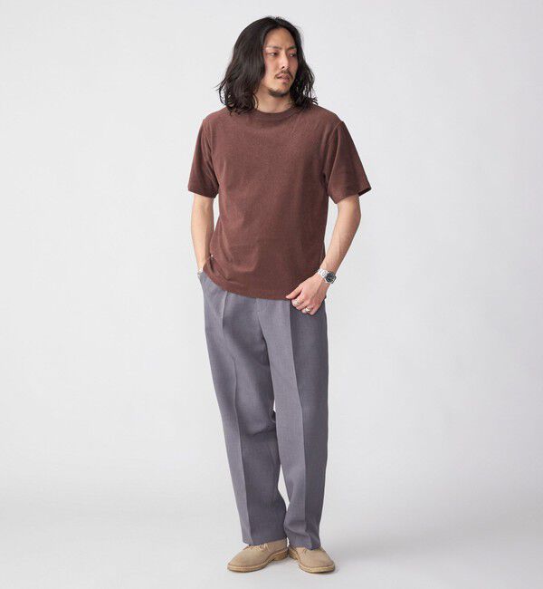 SHIPS「SHIPS:〈抗菌・防臭〉PLA ポリ乳酸 パイル クルーネック Tシャツ」|Tシャツ・カットソー|