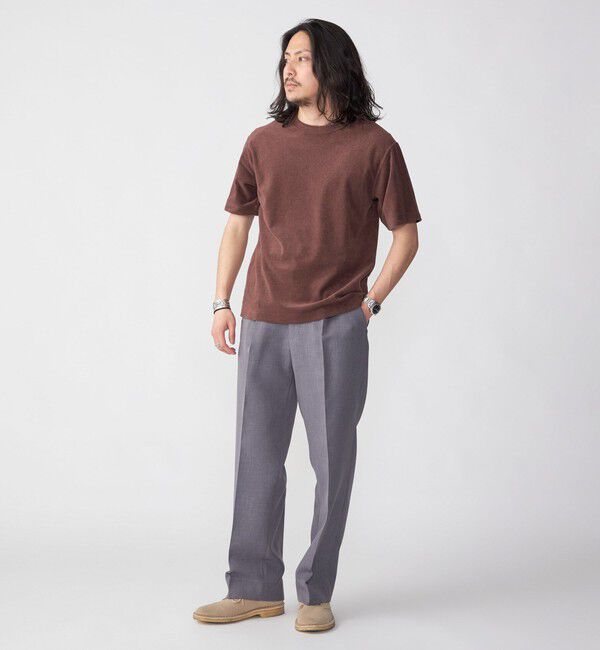 SHIPS「SHIPS:〈抗菌・防臭〉PLA ポリ乳酸 パイル クルーネック Tシャツ」|Tシャツ・カットソー|