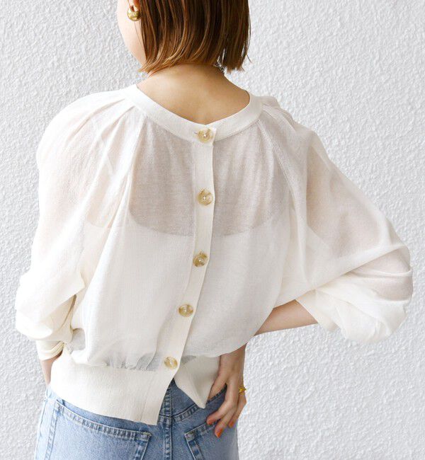 SHIPS for women「〈手洗い可能〉2WAY シアー カーディガン」|カーディガン|オフホワイト