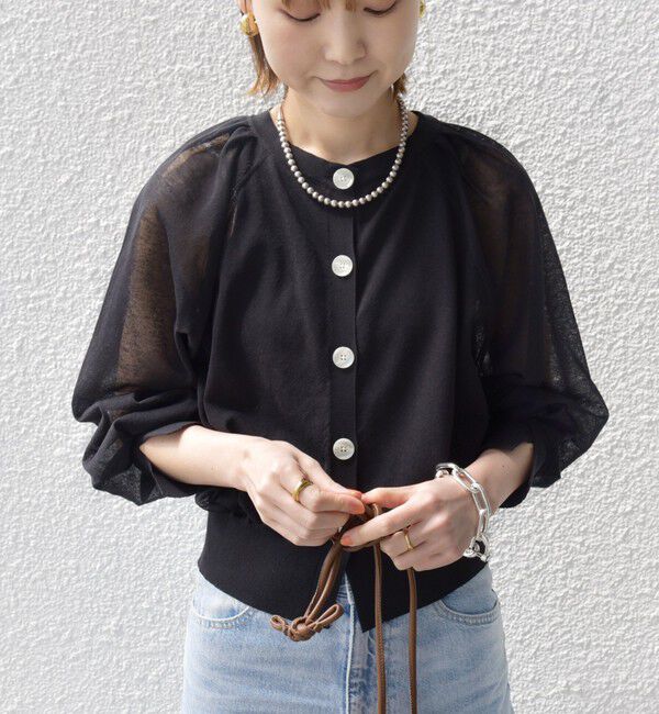 SHIPS for women「〈手洗い可能〉2WAY シアー カーディガン」|カーディガン|