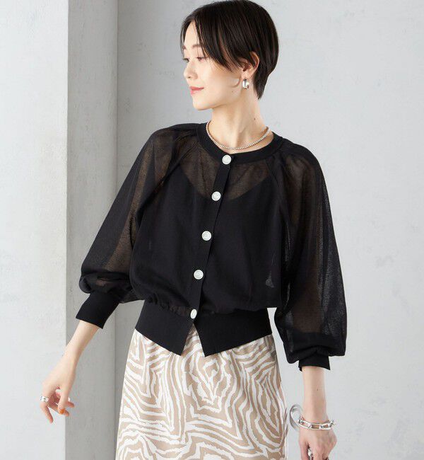 SHIPS for women「〈手洗い可能〉2WAY シアー カーディガン」|カーディガン|