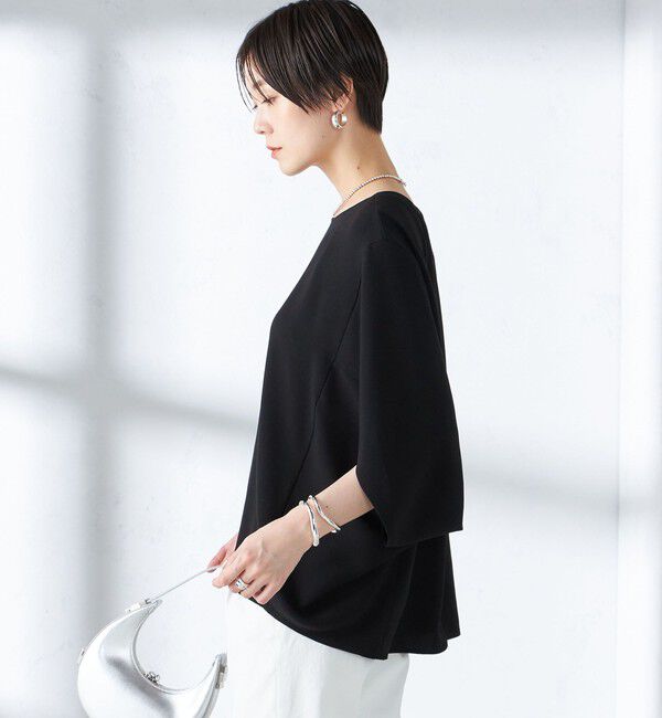 SHIPS for women「〈接触冷感 / 手洗い可能〉アセテート混 バック サテン ドルマン ブラウス」|シャツ・ブラウス|