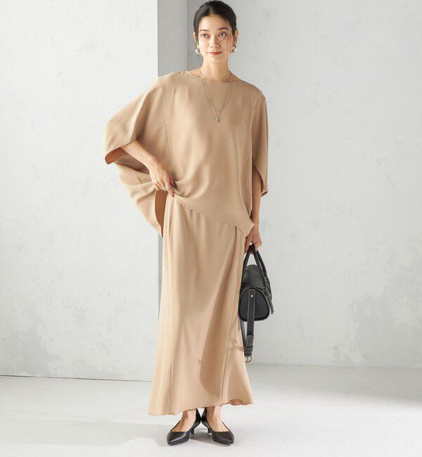 SHIPS for women「〈接触冷感 / 手洗い可能〉アセテート混 バック サテン ドルマン ブラウス」|シャツ・ブラウス|