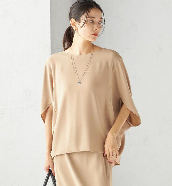 SHIPS for women「〈接触冷感 / 手洗い可能〉アセテート混 バック サテン ドルマン ブラウス」|シャツ・ブラウス|