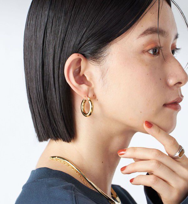 SHIPS for women「ステンレス フープ ピアス（M）」|ピアス|ゴールド