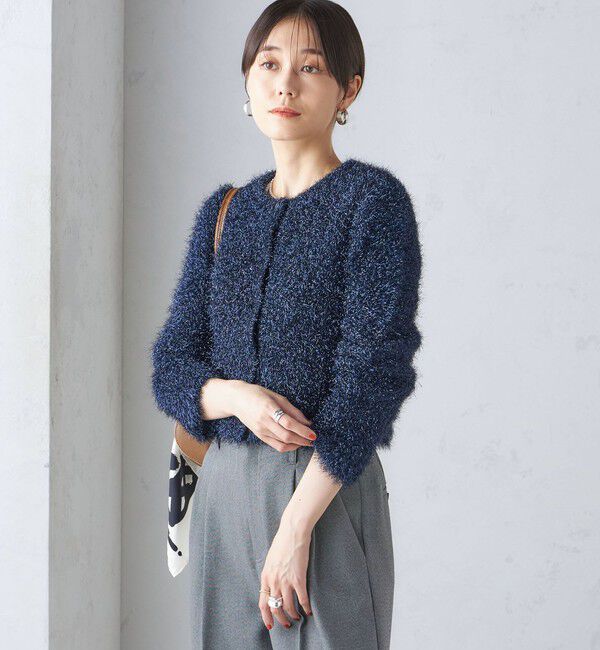SHIPS for women「〈手洗い可能〉ラメ ニット 配色 カーディガン」|カーディガン|