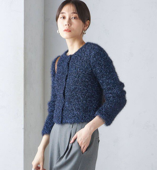SHIPS for women「〈手洗い可能〉ラメ ニット 配色 カーディガン」|カーディガン|
