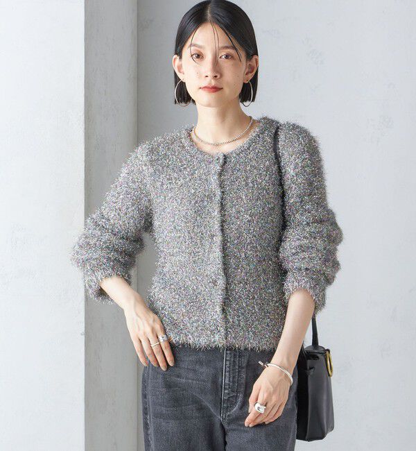 SHIPS for women「〈手洗い可能〉ラメ ニット 配色 カーディガン」|カーディガン|