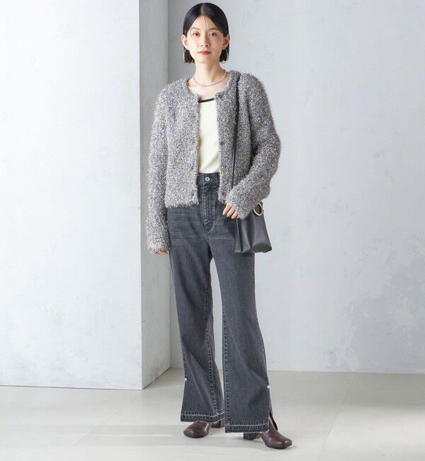 SHIPS for women「〈手洗い可能〉ラメ ニット 配色 カーディガン」|カーディガン|