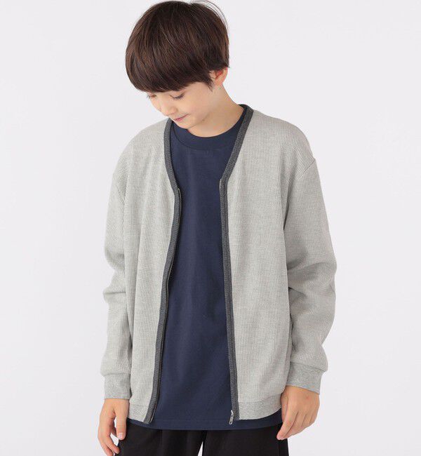 SHIPS KIDS「SHIPS KIDS:140～160cm / ワッフル カーディガン」|カーディガン|