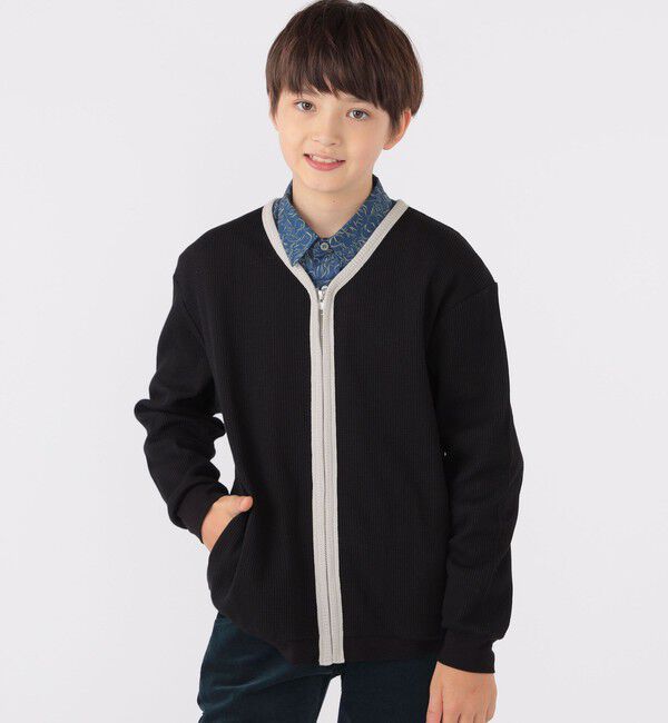 SHIPS KIDS「SHIPS KIDS:140～160cm / ワッフル カーディガン」|カーディガン|