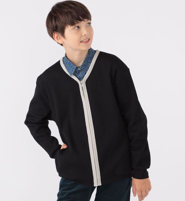 SHIPS KIDS「SHIPS KIDS:140～160cm / ワッフル カーディガン」|カーディガン|