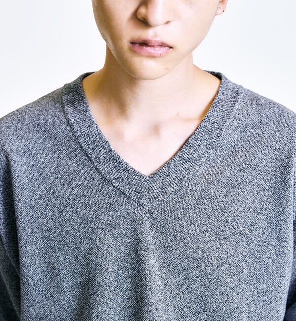SHIPS「【City Ambient Products別注】crepuscule: LIGHT MOSS STITCH Vネックニット」|ニット・セーター|