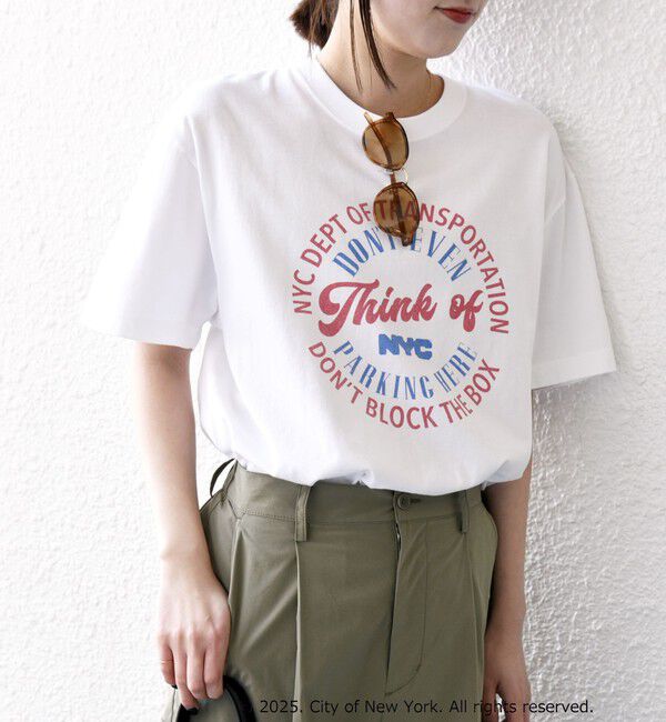 SHIPS any「GOOD ROCK SPEED:〈洗濯機可能〉NYC ラウンド ロゴ プリント TEE」|Tシャツ・カットソー|