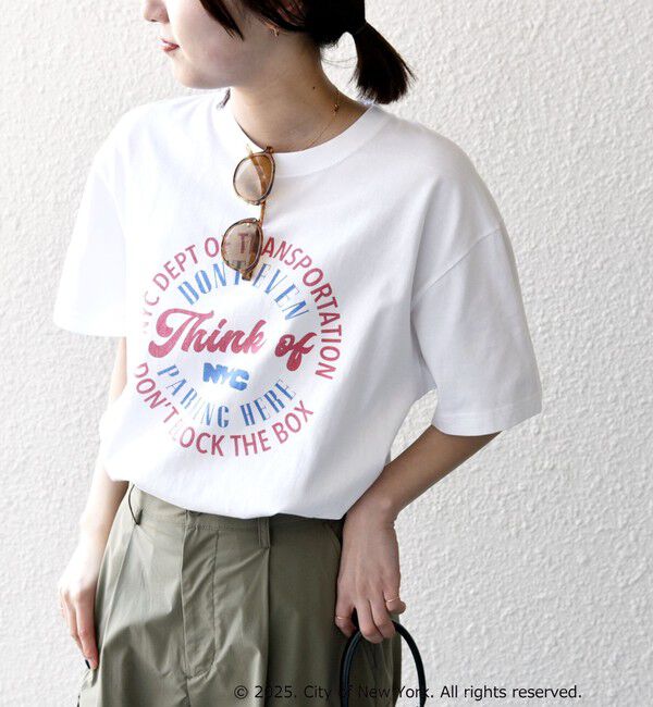 SHIPS any「GOOD ROCK SPEED:〈洗濯機可能〉NYC ラウンド ロゴ プリント TEE」|Tシャツ・カットソー|