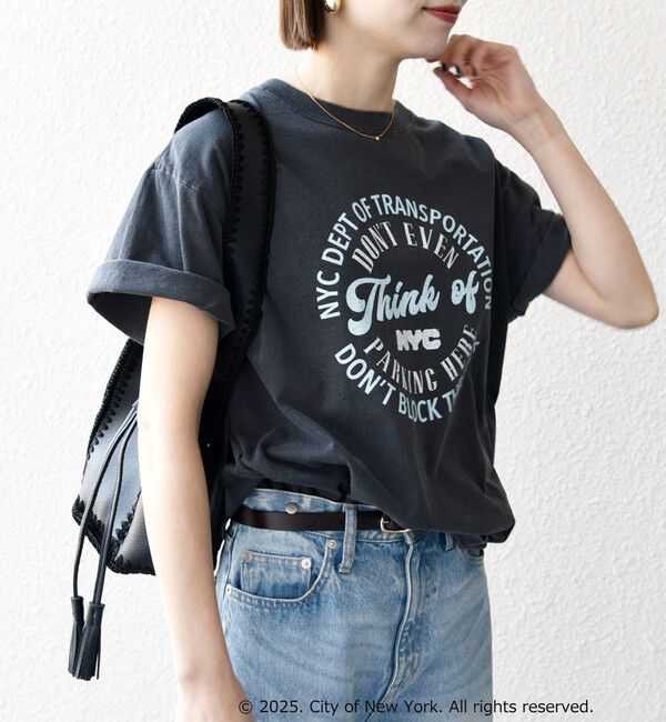 SHIPS any「GOOD ROCK SPEED:〈洗濯機可能〉NYC ラウンド ロゴ プリント TEE」|Tシャツ・カットソー|